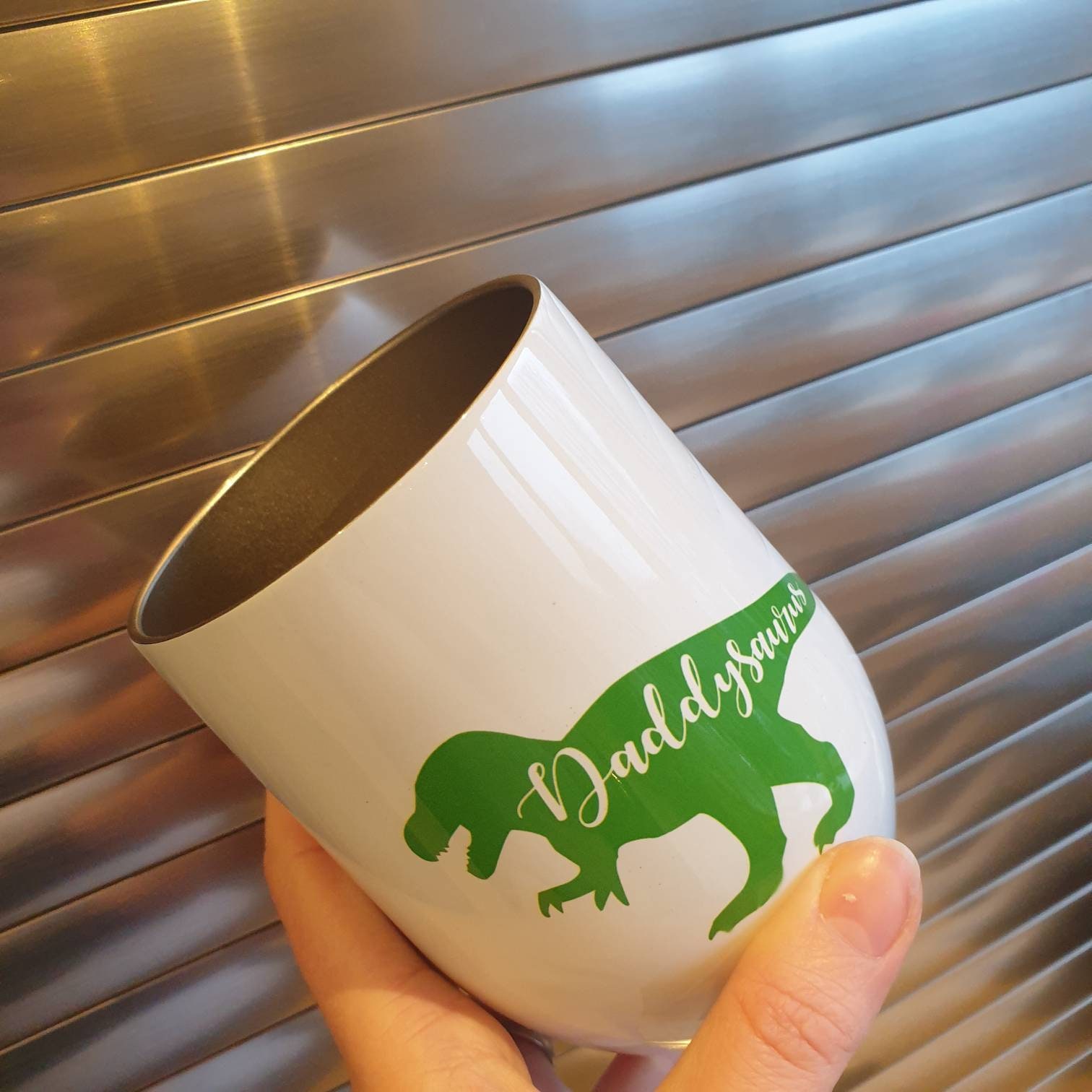 Mum, Dad Dinosaur Insulated 12oz travel mug, coffee mug, stemless wine tumbler, Mom gift, Dinosaur lover, Mumasaurus, Fathers Day gift. - Image 7