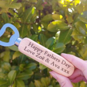 Wooden personalised bottle opener Fathers Day Birthday Wedding gifts