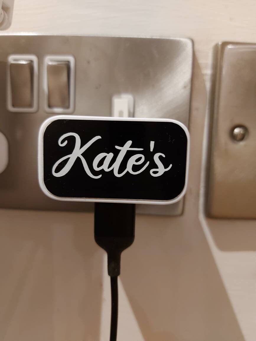 Personalised phone charger plug label, Samsung, tech stocking filler - Image 4