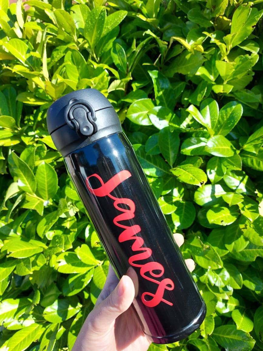 Gold Personalised Bottle. Insulated flip top flask. Hot and Cold Drinks. 400ml. - Image 5