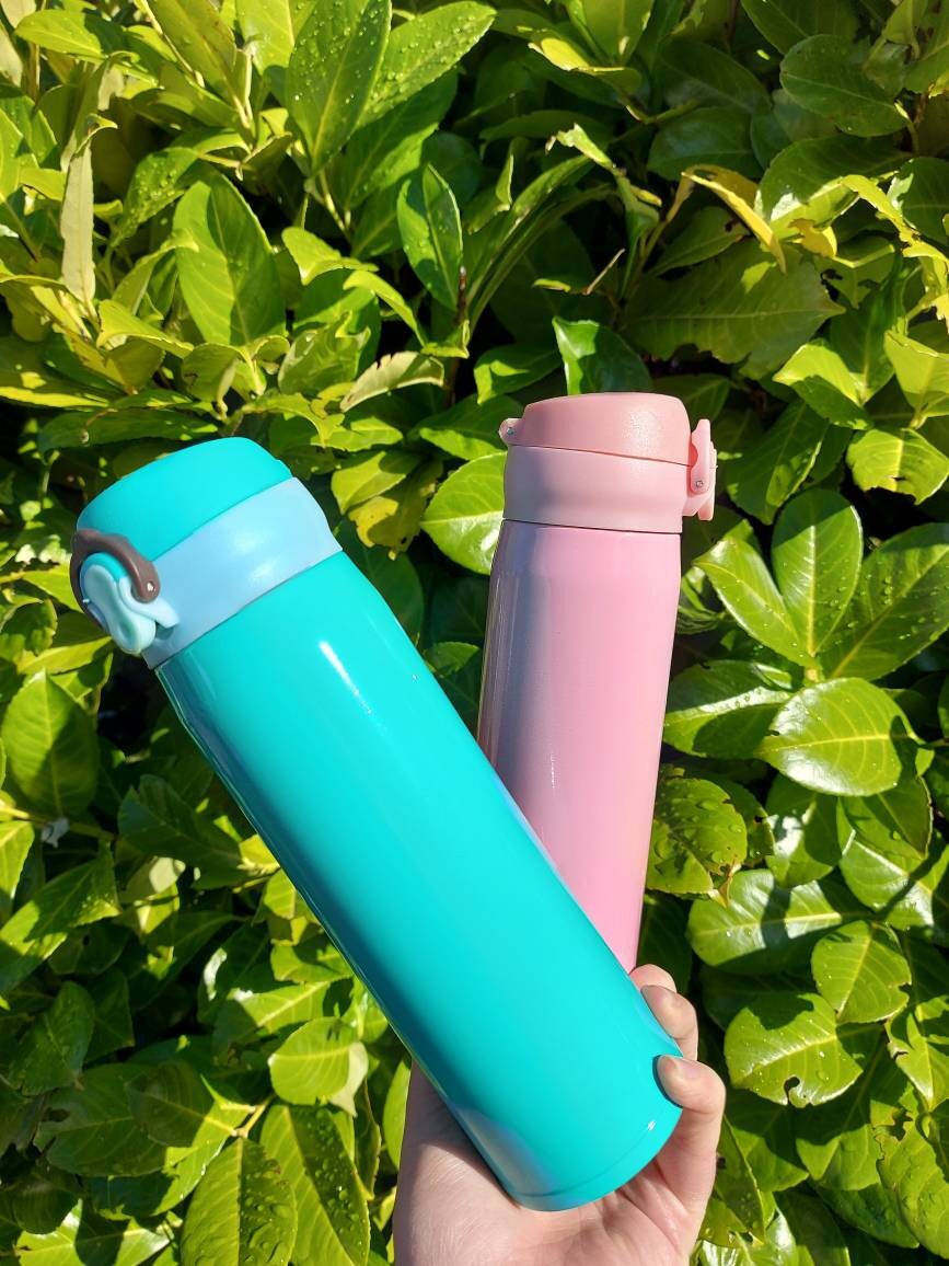 Gold Personalised Bottle. Insulated flip top flask. Hot and Cold Drinks. 400ml. - Image 8
