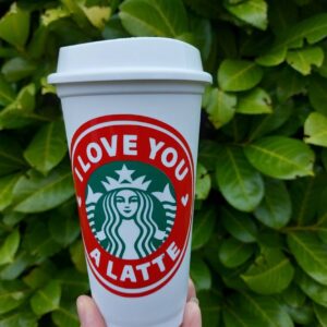 Custom Quote Starbucks Circle, I love you a latte, Teacher Fuel, Nurse/Mom/Superhero Fuel, Coffee Cup personalised, travel mug, gift for all