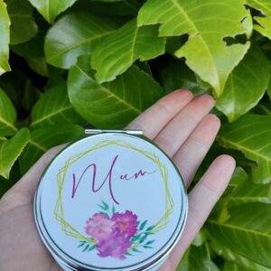 Personalised Compact Mirror, Mothers Day Gift, Female Birthday, Wedding party bridesmaids gifts