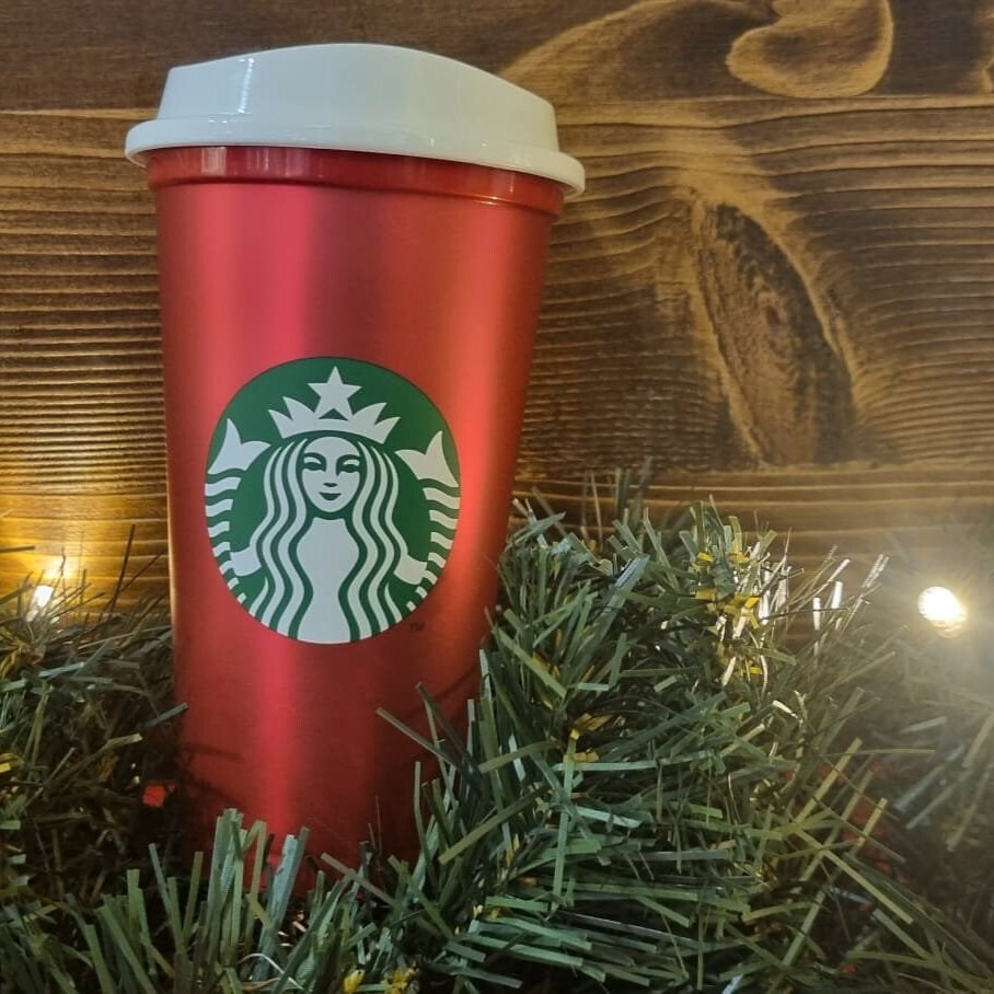 Starbucks Christmas Holiday Coffee Metallic Red shimmer Cup personalised, Xmas travel mug, stocking gift, Limited Edition 2023 - Image 5