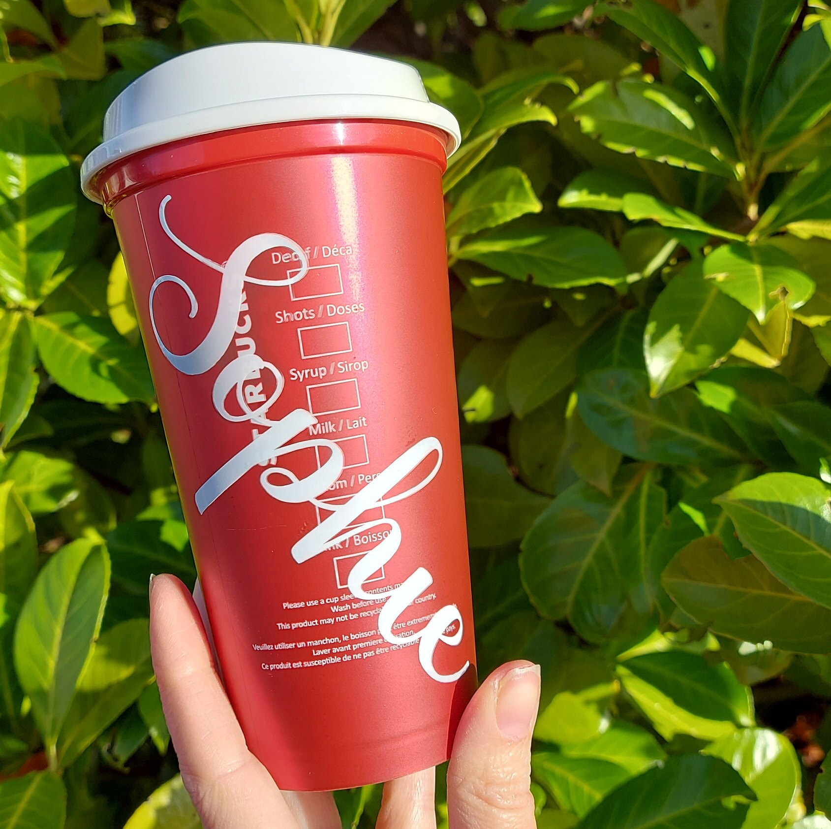 Starbucks Christmas Holiday Coffee Metallic Red shimmer Cup personalised, Xmas travel mug, stocking gift, Limited Edition 2023 - Image 3
