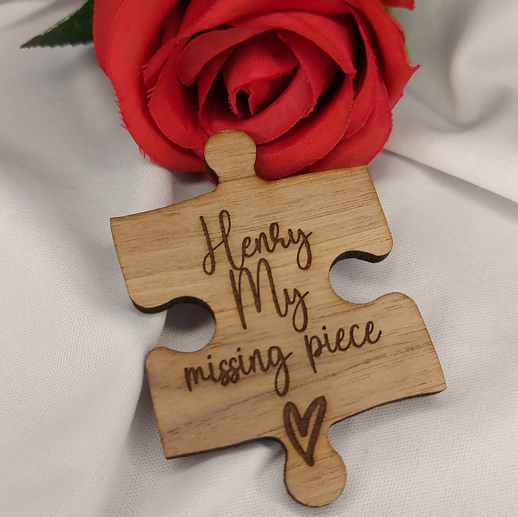Personalised My Missing Piece Jigsaw, keepsake magnet, Valentines Gift, Romantic Present for Him Her, Wedding/Anniversary present Girlfriend - Image 4