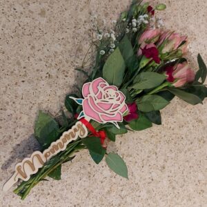 Mothers day, Mummy flower bouquet gift tags, Wooden Roses, floral display, gift from children, anniversary, birthday present for her