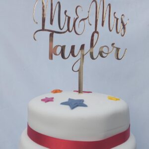 Personalised cake topper, mirror acrylic, wooden topper, Custom surname, Birthday, Baby shower, Anniversary, Celebration Cake decoration