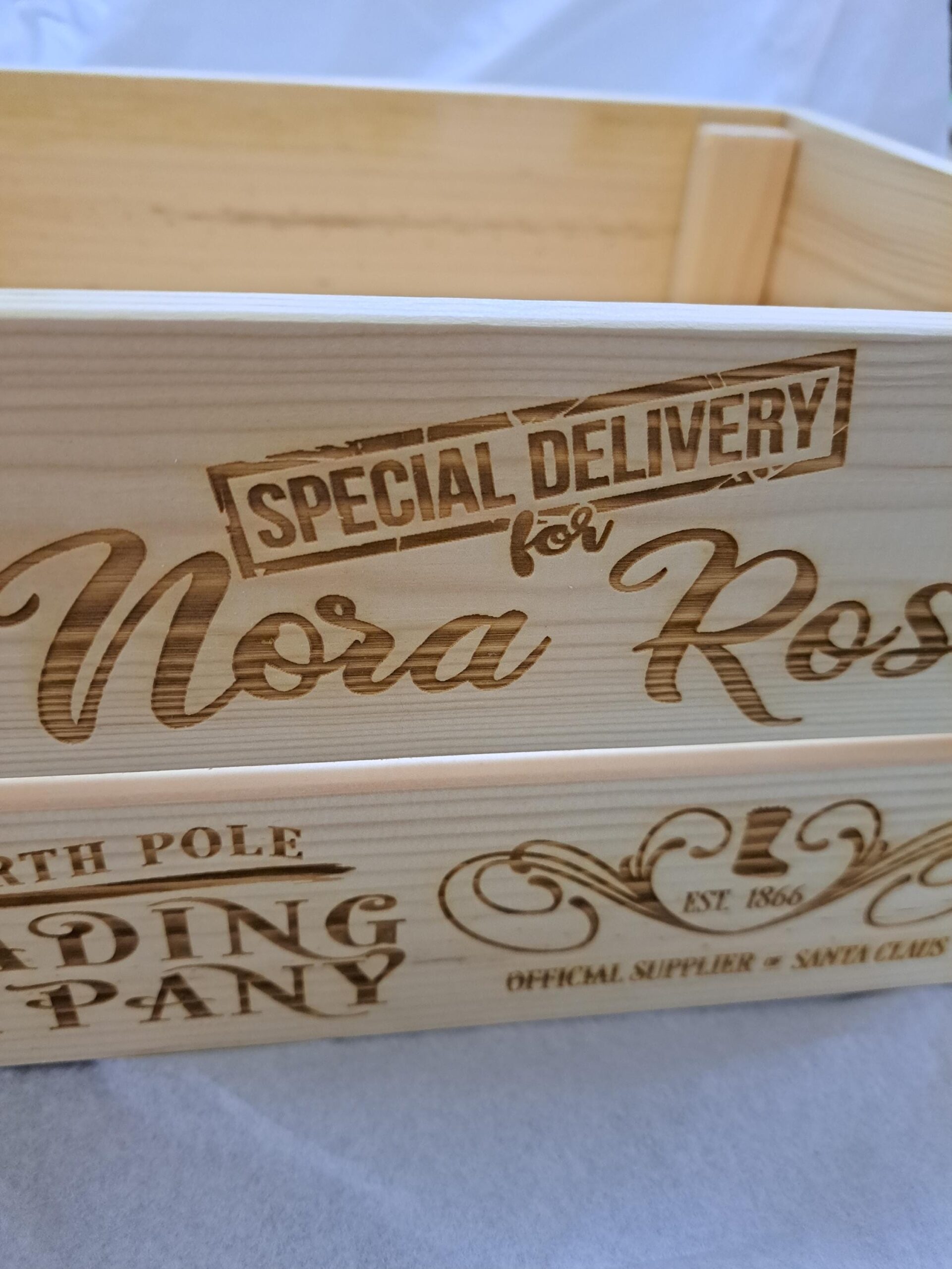 Christmas Eve Box, Wooden Crate, Personalised for, Elf Delivery, Santa Claus, North Pole, Seasonal Gift, children, family PJs, December gift - Image 8