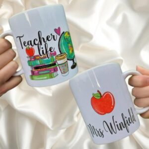 Teacher Life Mug, Ceramic, Insulated, Thankyou Gift, Class Collection, School Educator, Teacher present, end of school year, personalised
