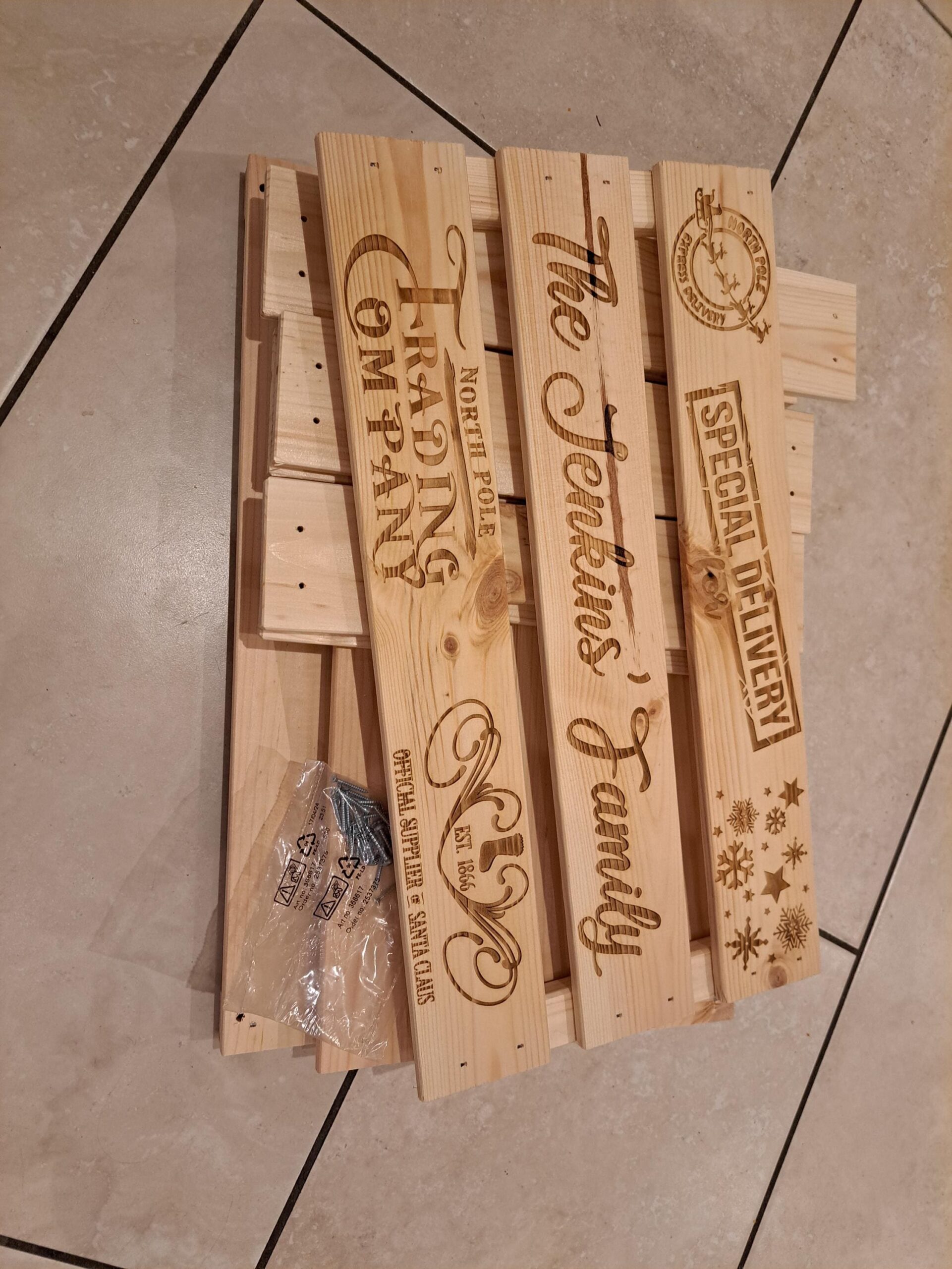 Christmas Eve Box, Wooden Crate, Personalised for, Elf Delivery, Santa Claus, North Pole, Seasonal Gift, children, family PJs, December gift - Image 10