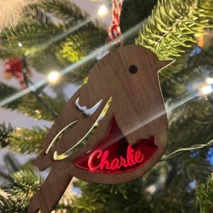 Robin Christmas Memorial Bauble, Memorial Decoration, ornament, Loss of loved one, In Memory of, With Sympathy, Remembering Dad Grandad Mum